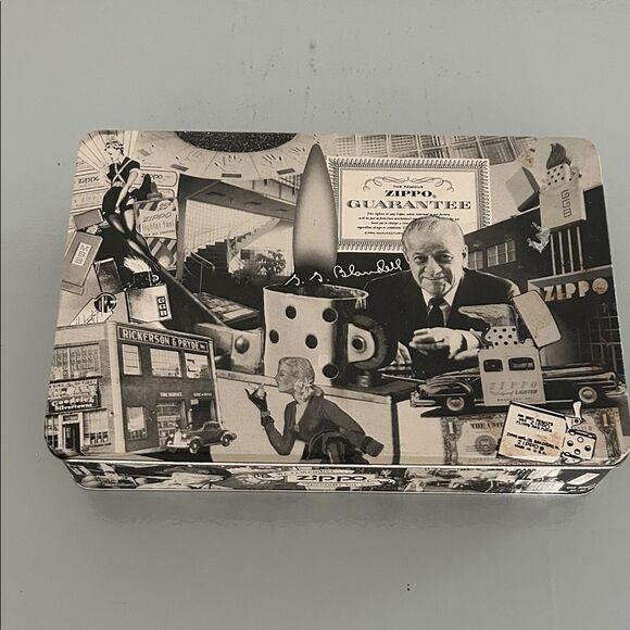 Vintage Zippo Lighter Tin L 10 in W 6.5 in - Picture 1 of 5